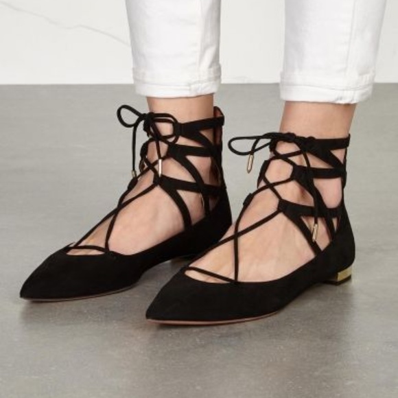 Aquazzura 'Holli' ballerinas Black Suede Leather flat - Picture 9 of 9